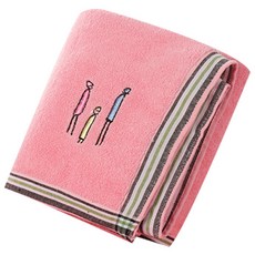 THE ZAKKA 人物刺繡素色浴巾, 隨機發貨, 1個