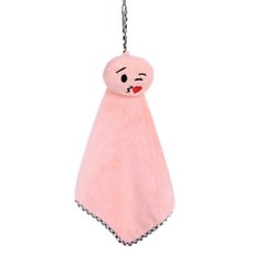 아리코 얼굴표정 벨벳 주방타올, 핑크, 1개