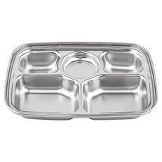 KitchenU 不鏽鋼5格餐盤, 單色