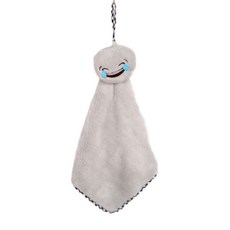 아리코 얼굴표정 벨벳 주방타올, 그레이, 1개