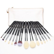 Qivange 메이크업 브러쉬 세트 15종 + 파우치, 블랙실버, 1개