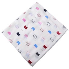 babybear 小貓印花包巾