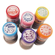 ibis 獎勵印章 6入, 紅色+黃色+粉紅色+橘色+藍色+紫色, 混合顏色, 1套