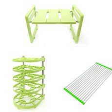 리빙해피 싱크인400 + 싱크롤선반 14롤 그린 + 뉴 후라이팬 정리대, 1개