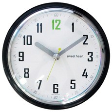SweetHeart 撞色指針浴室時鐘, 黑色的