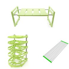 리빙해피 싱크인600 + 싱크롤선반 10롤 그린 + 뉴 후라이팬 정리대, 1개