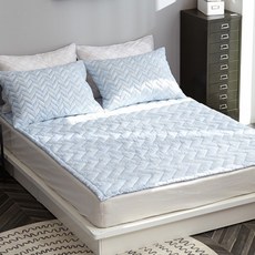 BONNIE LOUISE 壓紋水洗床墊, 藍色