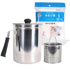 LIVING HAPPY 廚餘罐附濾網+過濾網 100入, 單一顏色