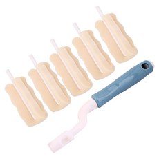 補充型強力大海綿奶瓶清潔刷 + 補充過濾海綿 5入, 藍色, 1套