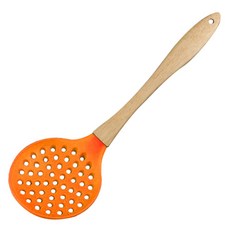 리빙팝 우드핸들 실리콘 키친툴 거름망 국자, 랜덤 발송, 1개