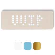 1AM 像素門牌 長方形 + 5mm 像素貼紙 3入, 白色, 天藍色, 金色