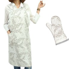 BELLELIFE Leaves圍裙+烤箱手套 粉紅色, 1套, 混色