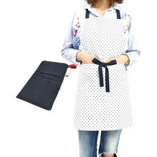 BELLELIFE Dottie Dottie 防水圍裙 + 亞麻海軍迷你廚房手套, 1套, 混色