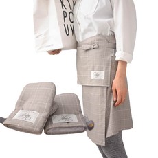 BELLELIFE 簡約格子腰圍圍裙 + 廚房手套 2p, 1套, 單色