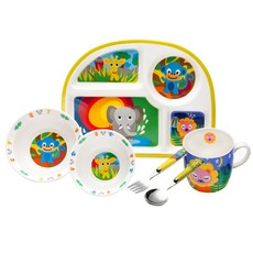 프렌치불 키즈식기 풀세트, 정글, 6종, 1개