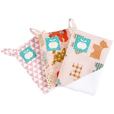 코니아일랜드 어린이집 고리수건 고깔형 38r 여아세트, 트라이앵글 (핑크), 빈티지레빗 (핑크), 아이러브독 (핑크), 1세트