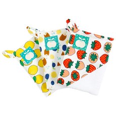 Coney Island 女童拼接圖案印花掛繩毛巾組 44r, 刺蝟款+檸檬款+草莓款, 1組