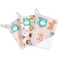 코니아일랜드 어린이집 고리수건 고깔형 23r 여아세트, 빈티지지라프 (핑크), 인디버드, 아이러브독 (핑크), 1세트