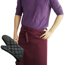 Maison Textile 咖啡師圍裙長款酒 + 現代鑽石阻燃烤箱手套, 1套, 混色