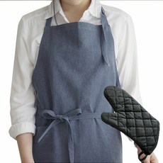 메종텍스타일 브릭스 앞치마 네이비 + 모던다이아 방염 오븐장갑, 혼합 색상, 1세트