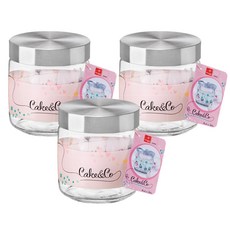 Bormioli ROCCO Giara 蛋糕和鼻子玻璃儲物瓶粉色, 750ml, 3片