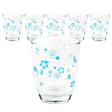 幸運玻璃櫻花下岩石玻璃藍色, 6件