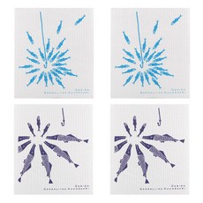 Kuu 芬蘭抹布 4p 套組 Singti 魚 2p + Hauki 魚 2p, 混色