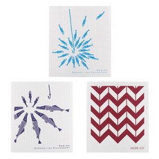 Kuu 芬蘭抹布 3 件套 Singti Fish + Hauki Fish + Wave Red, 混色
