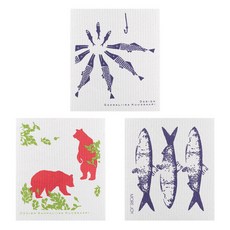 Kuu 芬蘭島抹布 3 件套 Hauki Fish+Bear+Herring, 混色