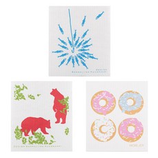 Kuu 芬蘭島抹布 3 件套 Singti Fish + Bear + Donut, 混色