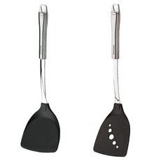 페데르노 스텐 나일론 조리도구 사각뒤집개 + 구멍뒤집개 2종세트, 혼합 색상, 1세트