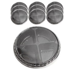 黑色4格圓形一次性容器, 10個, 1個