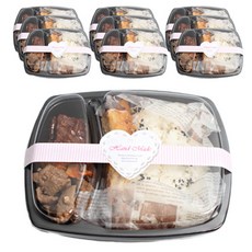 黑色2格兒童拋棄式便當盒 盒身+蓋子, 10入, 1套