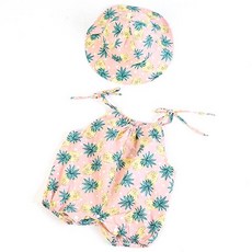 JOYMULTI 鳳梨夏季連身衣帽子套裝