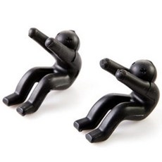 이코디 엎드린 냄비 뚜껑 받침대, 블랙, 2개입