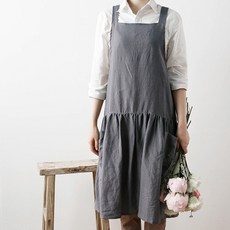 하우밍 메이 린넨 앞치마 98 x 85 cm, 그레이, 1개