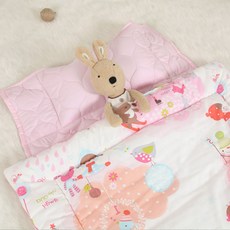EziBaby 可拆式純棉午睡被+床墊+枕芯, 粉色