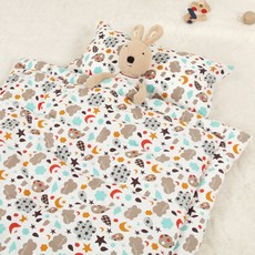 EziBaby 純棉午睡被+睡墊+超細纖維枕頭, 太陽月亮款