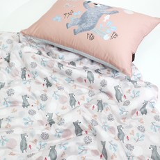 캥거루루 보비 피치 토들러세트 차렵이불 + 베개커버, 혼합 색상
