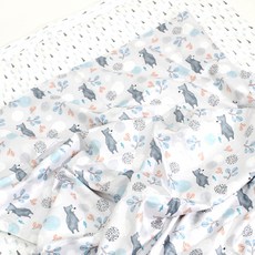 캥거루루 보비 모달 여름이불 토들러 세트, 블루그레이