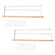 Block Mart高級抹布架廚房用具掛架廚房收納架+環 5入, 白色的, 2套