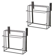 Block Mart 抹布衣架砧板/廚房收納盒, 黑色, 2入