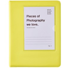 素色封面袖珍相冊 3*5cm, 酸橙, 40張