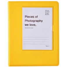 素色封面袖珍相冊 3*5cm, 黃色的, 40張