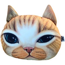 엑스돌 3D 차량용 목쿠션, XD112T (엘로우냥이), 1개