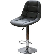 가구느낌 더블단추 빠텐 의자 발유, 블랙, 1개