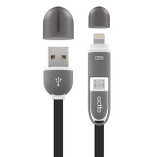 엑토 롱 듀오 충전 케이블 BLACK, USB-23, 1개, 2m