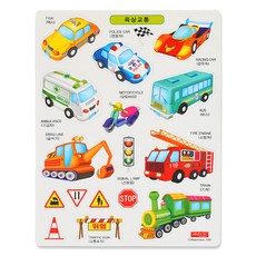자석나라 자석 그림놀이 육상교통 학습완구, 혼합 색상, 1개