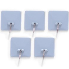 Life Point黏貼型1格多功能掛勾, 5件, 藍色