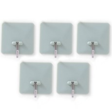 Life Point黏貼型1格多功能掛勾, 5件, 綠色